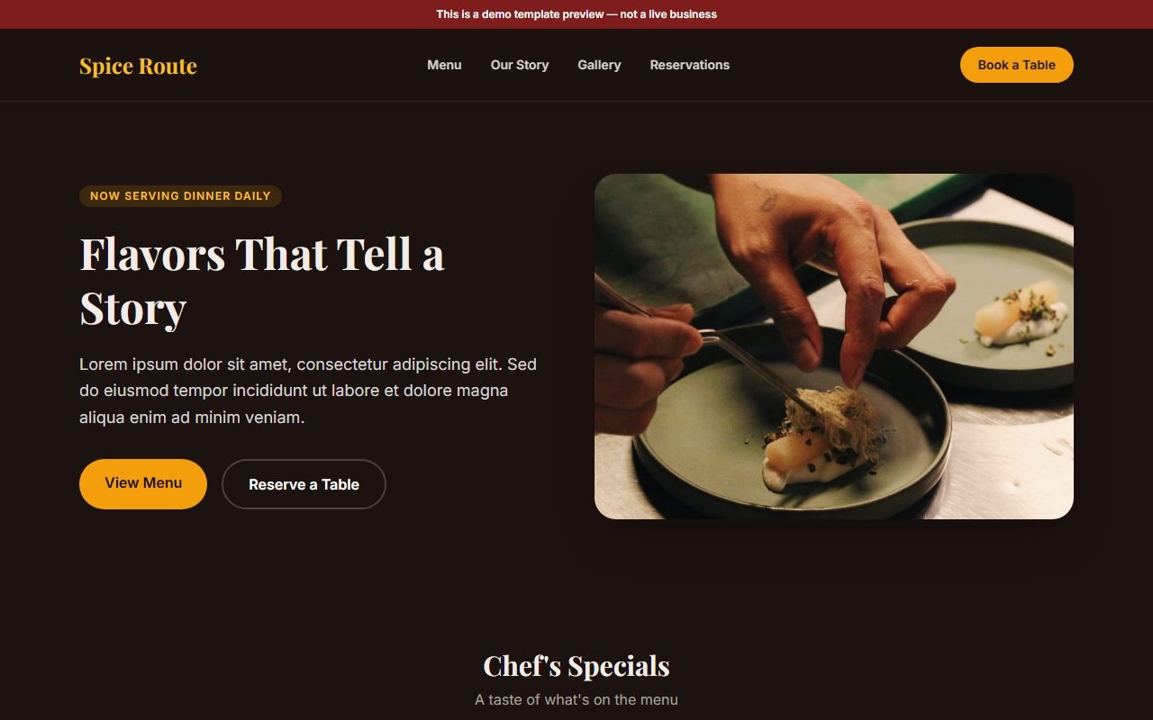 Restaurant & Cafe Template preview
