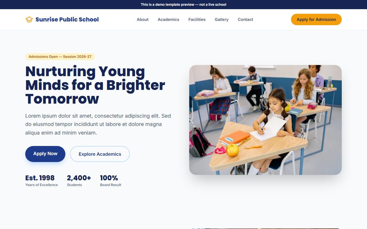 School & Institute Template preview